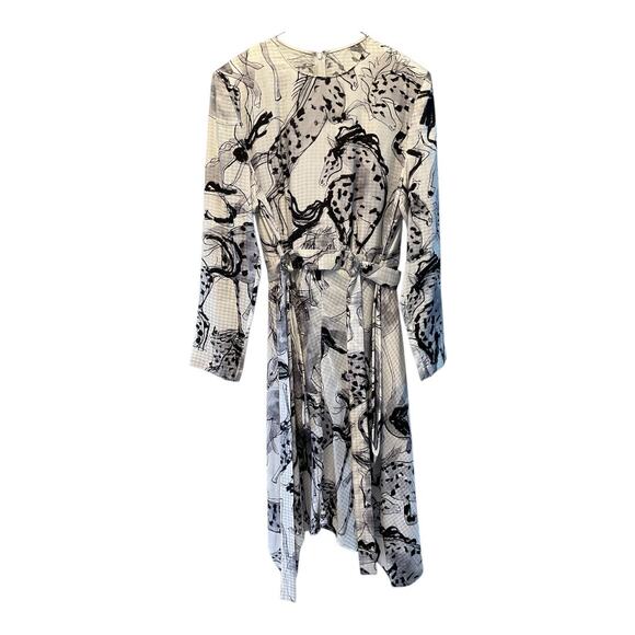 STELLA MCCARTNEY KALYN HORSE PRINT ASYMMETRIC DRESS SIZE M 44 IT $2885 - Picture 1 of 7
